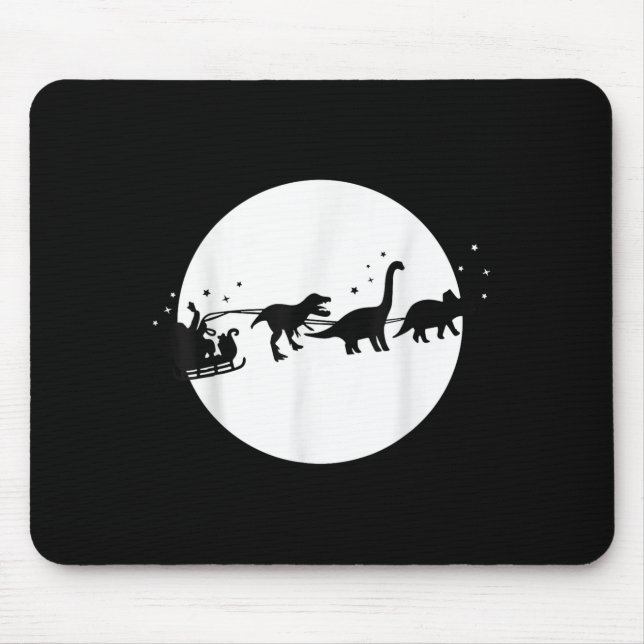 Santa And His Dinosaur Sleigh Ride, T-rexmas, Boys Mouse Pad (Front)