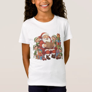 Santa and His Elves – Cute Christmas Illustration  T-Shirt