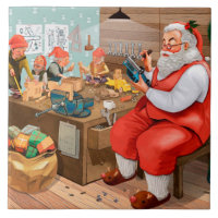 Santa and his Elves in the Workshop