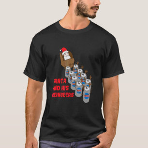 Santa and his Reinbeers Beer Drinker T-Shirt