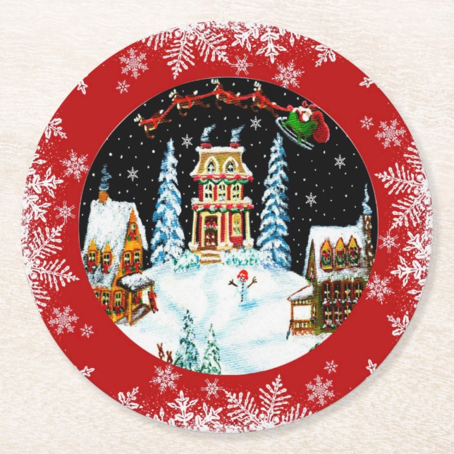 Santa and his reindeer coasters (Front)