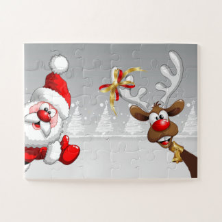 Santa and his Reindeer Rudolph Easy Jigsaw Puzzle