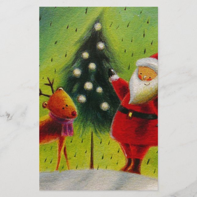 Santa and his Reindeer Stationery (Front)