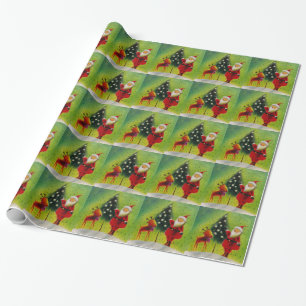 Santa and his Reindeer Wrapping Paper