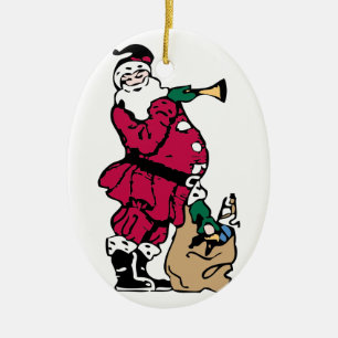 Santa and His Toy Bag Christmas Ornament