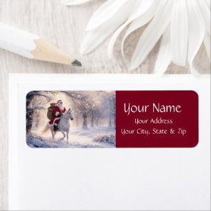 Santa and Horse Christmas Return Address