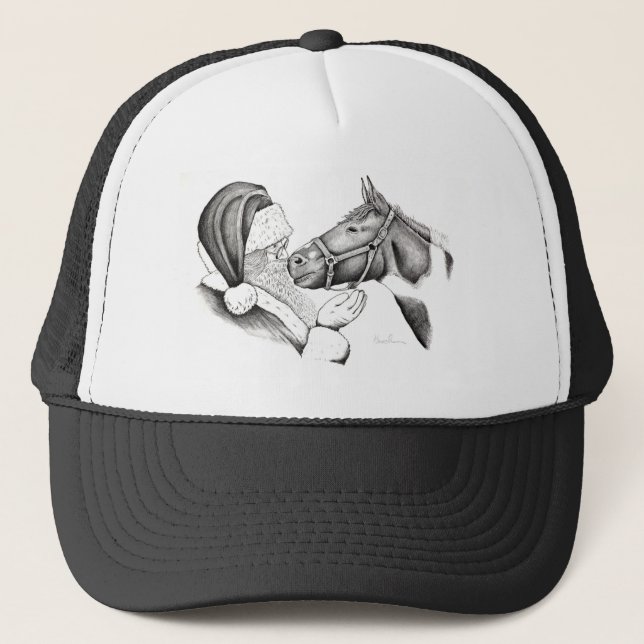 Santa-and-Horse- Trucker Hat (Front)