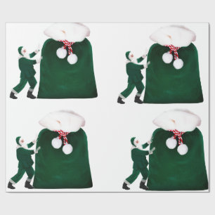 Santa and Huge Gift Sack Wrapping Paper