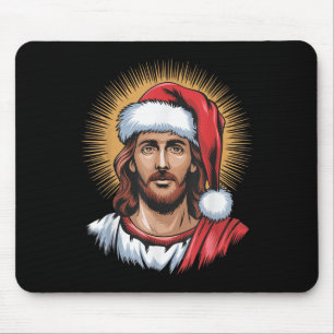 Santa And Jesus We Saw That Merry Christmas Funny Mouse Pad