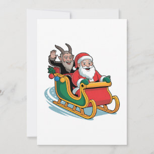 Santa and Krampus Evil Dark Christmas Horror Xmas  Card