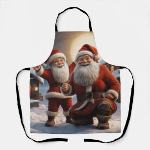 Santa and Little Helper Christmas Design Apron