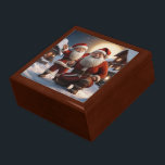 Santa and Little Helper Christmas Design Gift Box<br><div class="desc">A new artwork featuring Santa Claus and his mini helper all ready for a snowy Christmas at the North Pole.</div>