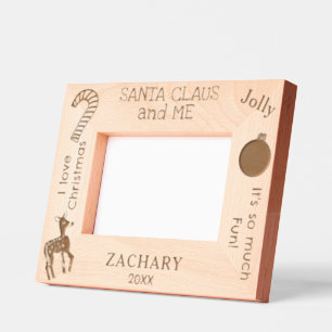 Santa and Me Name Reindeer 6 x 4, 7 x 5 Photo Etched Frames