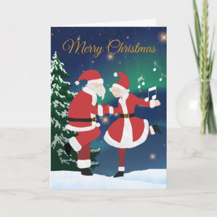 Santa and Mrs. Claus dancing- Fun Card