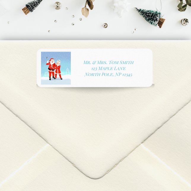 Santa and Mrs. Claus Golf Swing (A cute addition to your holiday envelopes! )