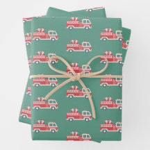 Santa and Mrs. Claus on a Christmas Firetruck
