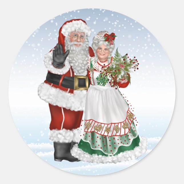 Santa and Mrs. Claus Sticker (Front)