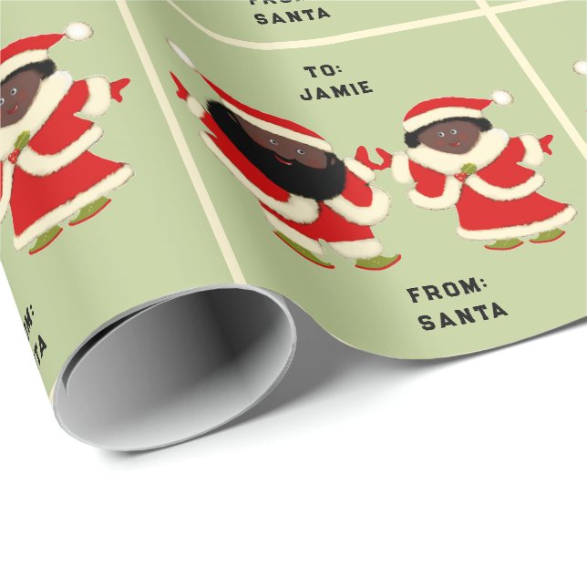 Santa and Mrs. Claus Wrapping Paper (Roll Corner)
