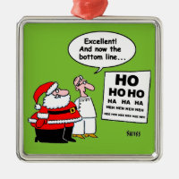 Santa and Optometrist Eye Chart Cartoon
