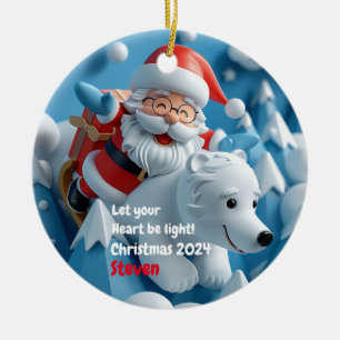 Santa and Polar Bear Personalised Ornament