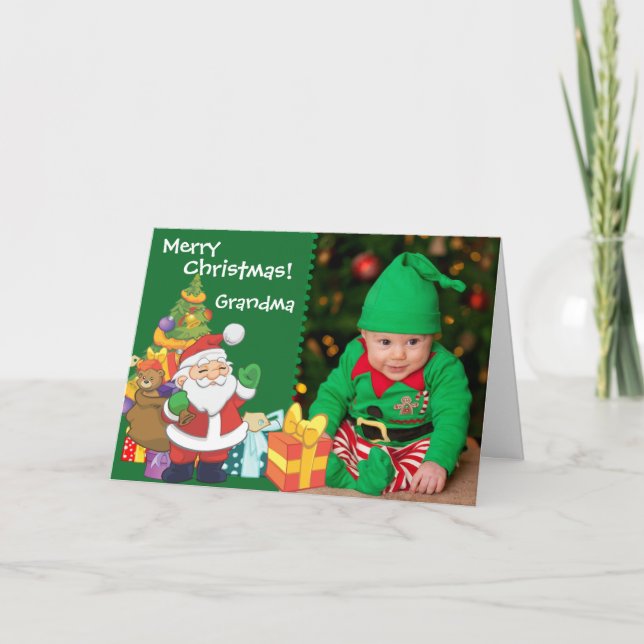 Santa and Presents Holiday Card (Front)