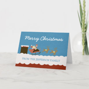 Santa and Reindeer Christmas Card