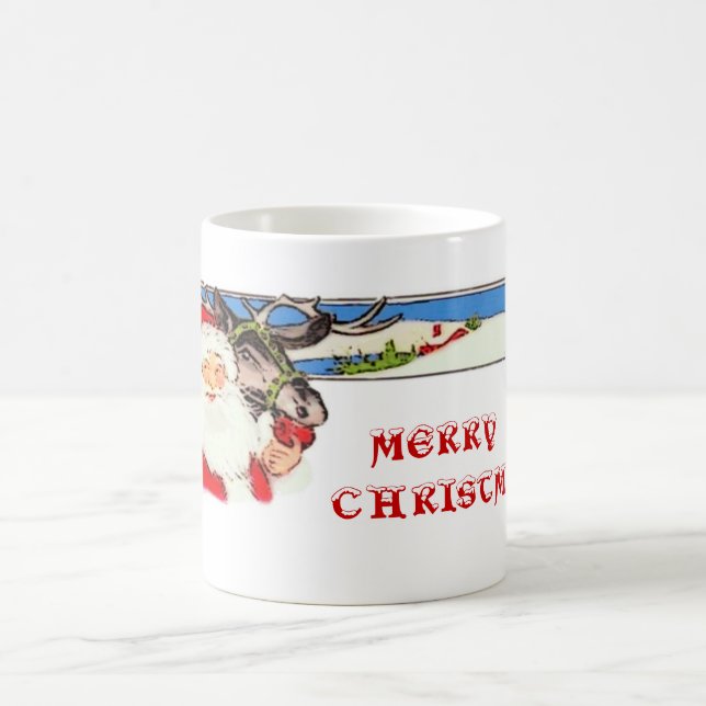 Santa and Reindeer Coffee Mug (Center)