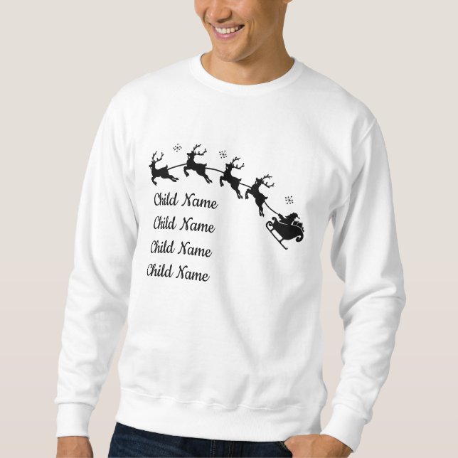 Santa and Reindeer Custom  Christmas Sweatshirt (Front)