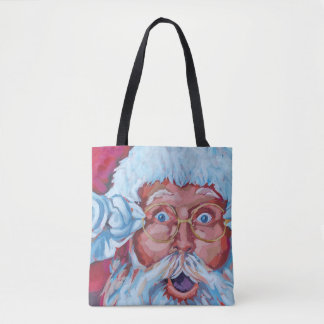 Santa and Reindeer Double Sided Sturdy Canvas Tote Bag
