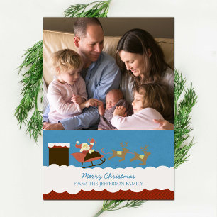 Santa and Reindeer Holiday Photo Card