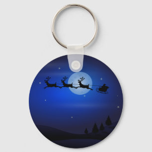 Santa and Reindeer Key Ring