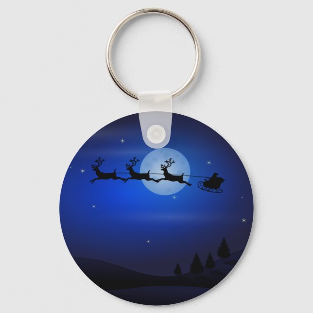 Santa and Reindeer Key Ring (Front)