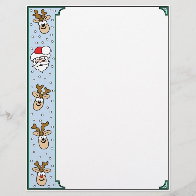 Santa and Reindeer Letterhead (Front)