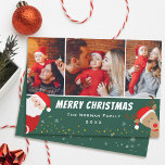 Santa and Reindeer Merry Christmas 3 Photo Holiday Card<br><div class="desc">Santa and Reindeer Merry Christmas 3 Photo Holiday Card</div>