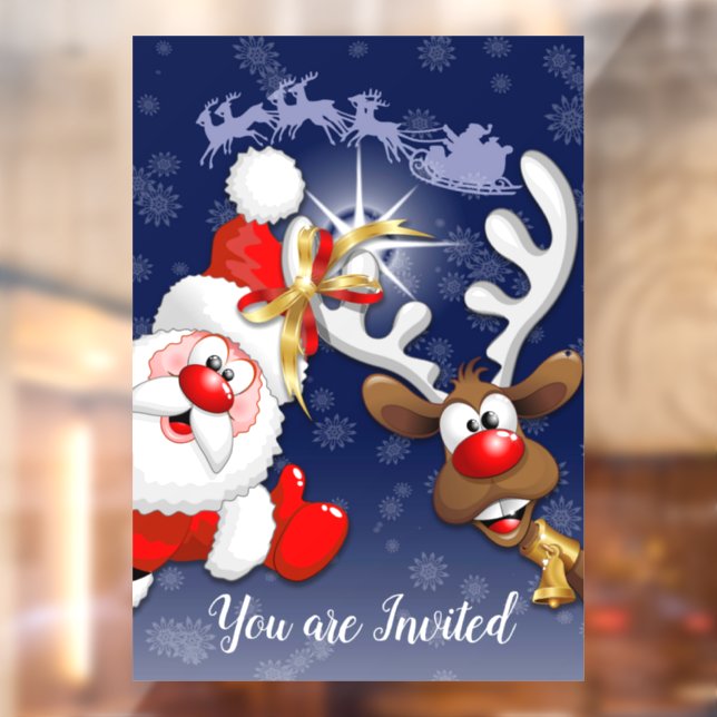Santa and Reindeer Merry Christmass Happy Cartoon (Sheet 2)