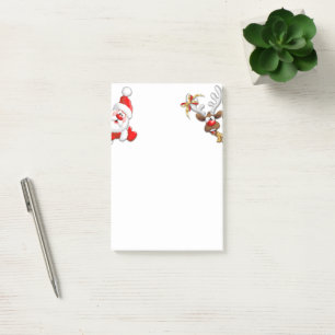 Santa and Reindeer Merry Christmass Happy Cartoon Post-it Notes