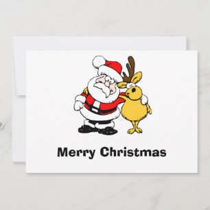 Santa and Reindeer Mug Holiday Card