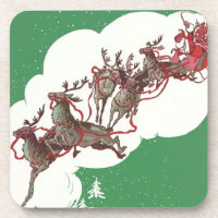 Santa and Reindeer on Christmas Eve