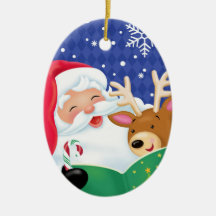 Santa and Reindeer Ornament