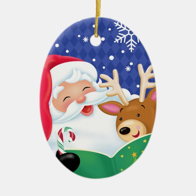 Santa and Reindeer Ornament (Front)
