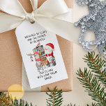 Santa and Reindeer Personalised Kids Christmas Gift Tags<br><div class="desc">Personalised kids christmas gift tags with Santa and Reindeer illustration. The wording is fully editable and is lettered in whimsical typography. It currently reads "wrapped by elves and delivered by reindeer .. for [kids name] with love from Santa" and you can keep or edit this as you wish. A cute...</div>