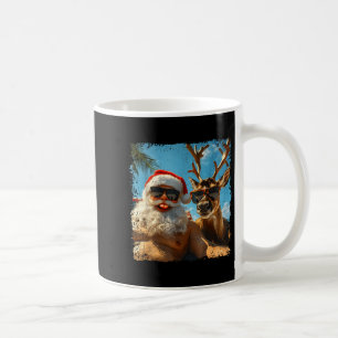 Santa And Reindeer Selfie Funny Christmas Vacation Coffee Mug