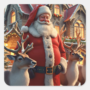 Santa and Reindeer Stickers