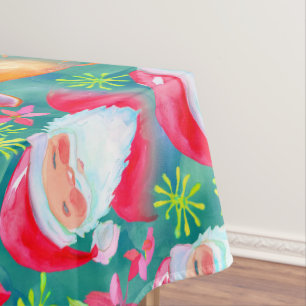 Santa and reindeer tablecloth