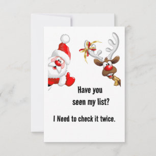 Santa and reindeer thank you card