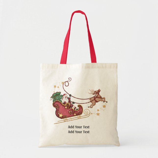 Santa and Reindeer Tote - SRF Bag (Front)