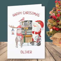 Santa and Reindeer with Sleigh Personalised Kids