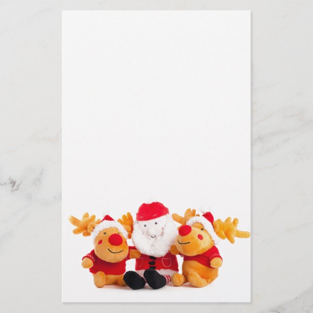 Santa And Reindeers Stationery (Front)