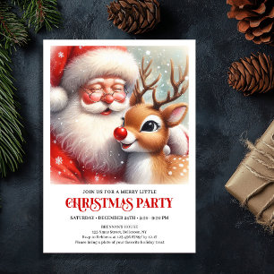 Santa and Rudolph Magical Christmas Party Invite