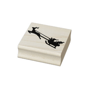santa and sleigh art stamp